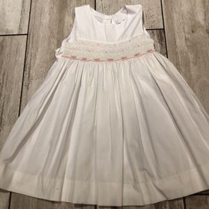 Rare Editions smocked white dress